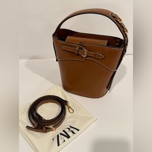 Brown Bucket Bag Zara